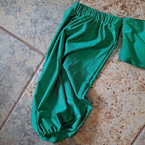 EcoSwim Size Large 2 Piece Green Bikini Set Hi Rise Bottom Sleeved Top w/Silver - Picture 8 of 15